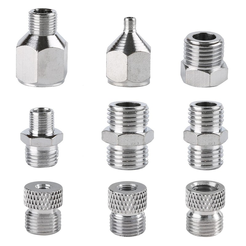 9PCS Airbrush Adapter Kit for Compressor Hose Spray Gun G1/8 G1/4 M5 Connectors