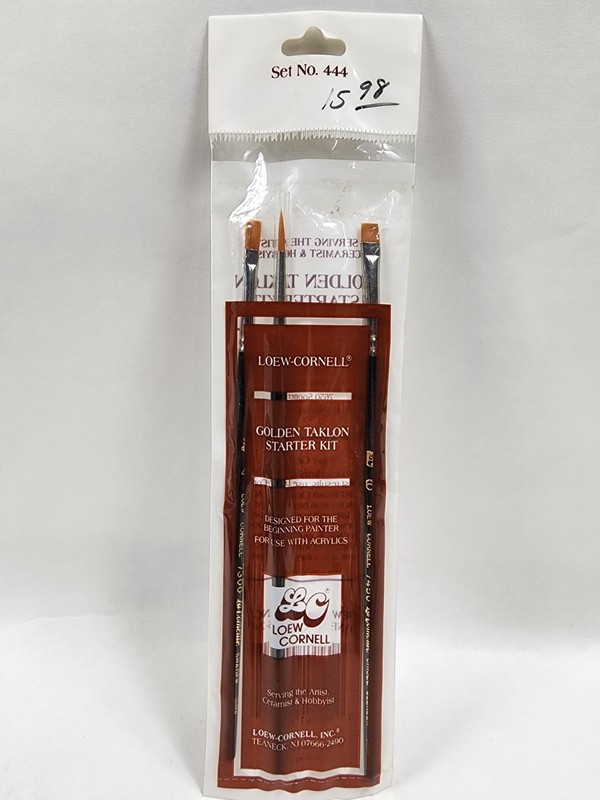 Golden Taklon LOEW CORNELL Set Of 3 Paint Brushes #444 7300 7000 7450