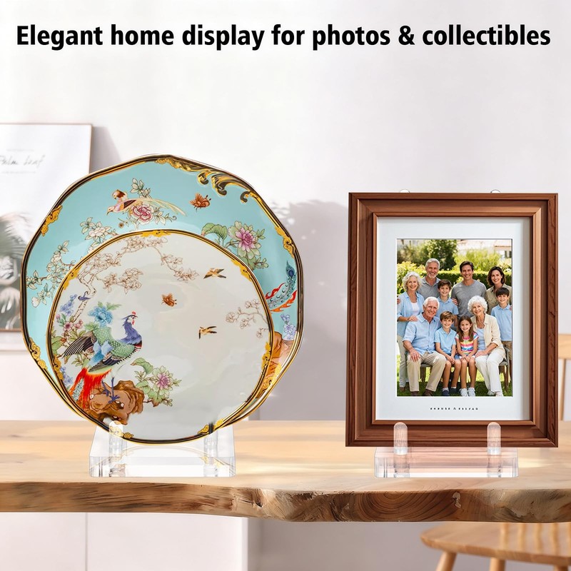 Acrylic Plate Stand for Display, Adjustable Clear Acrylic Plate Holder Pictur gallery
