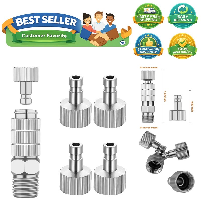 Airbrush Quick Disconnect Coupler Release Fitting Adapter Kit with 5 pcs 1/8″…