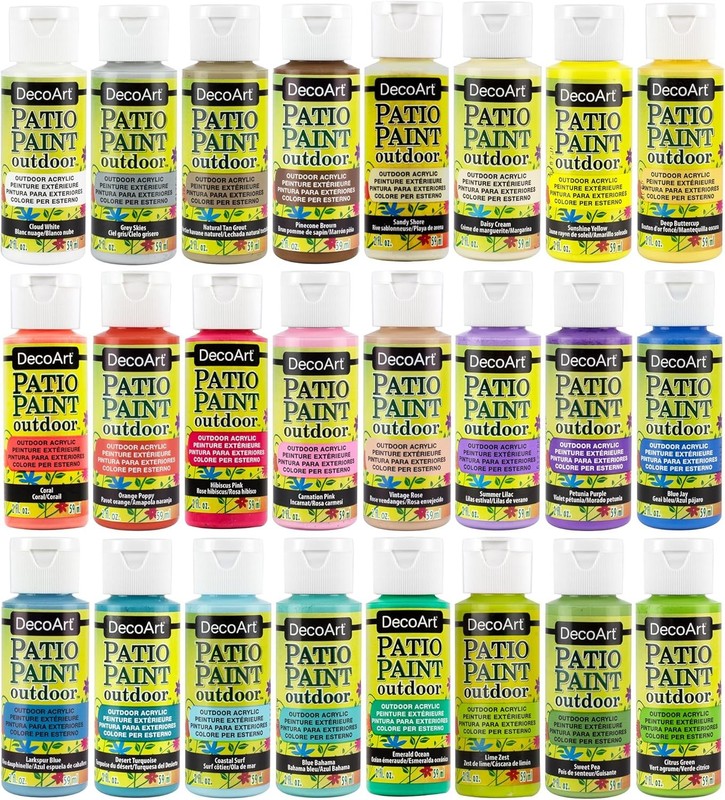 DecoArt Patio Outdoor Paint Set – 24 Starter 48 Fl Oz (Pack of 1), Multi