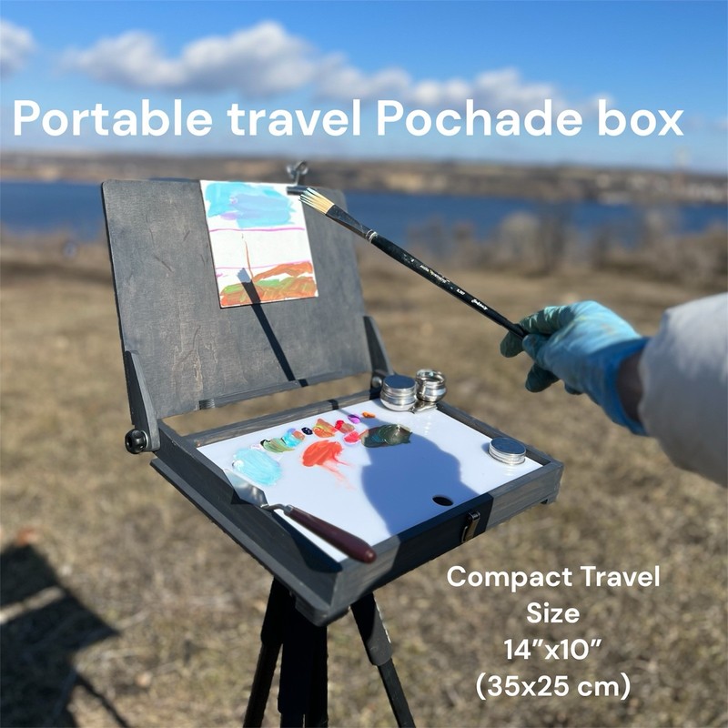 Deep Pochade Box 14*10 “ Plein Air Travel Easel -Portable Artist paint storage
