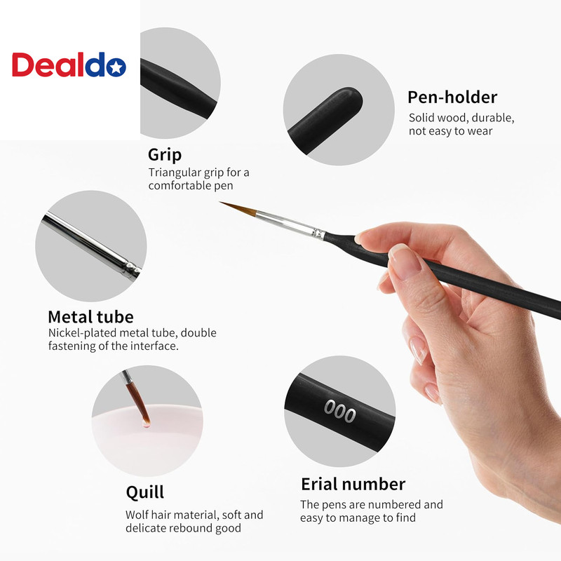 11PCS Fine Detail Paint Brushes Set, Miniature Painting Brushes Kit for Oil, Acr gallery