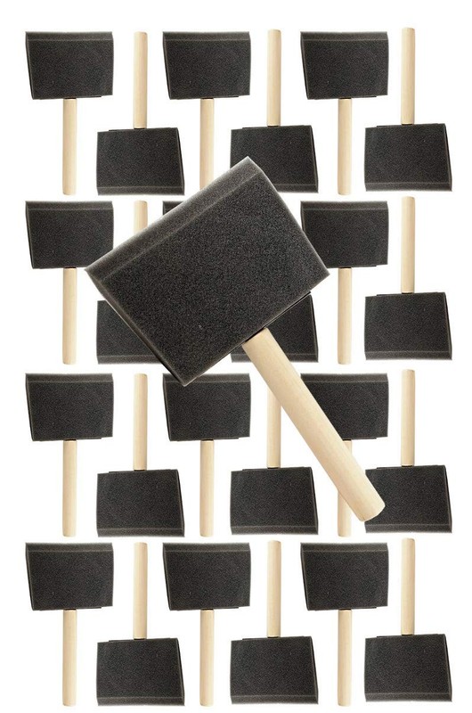 Pro Grade Foam Brushes 4 Inch 24 Piece Poly Foam Brush Set
