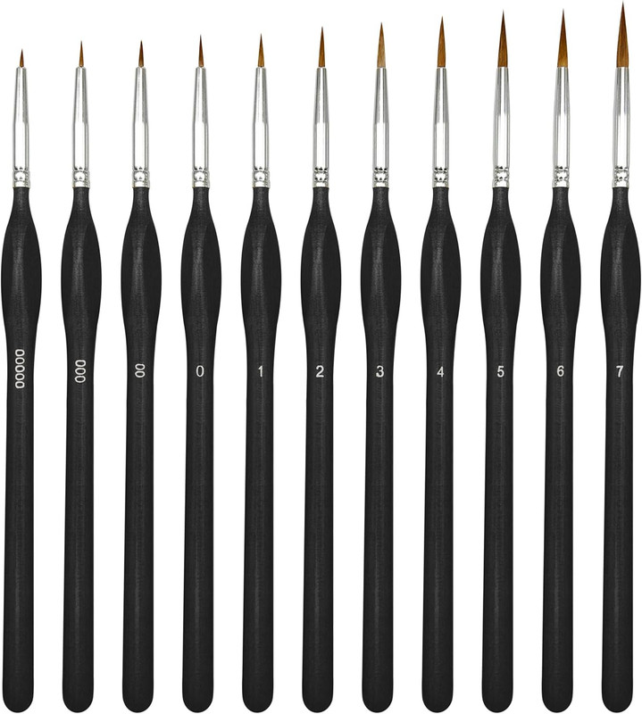 11PCS Fine Detail Paint Brushes Set, Miniature Painting Brushes Kit for Oil, Acr gallery