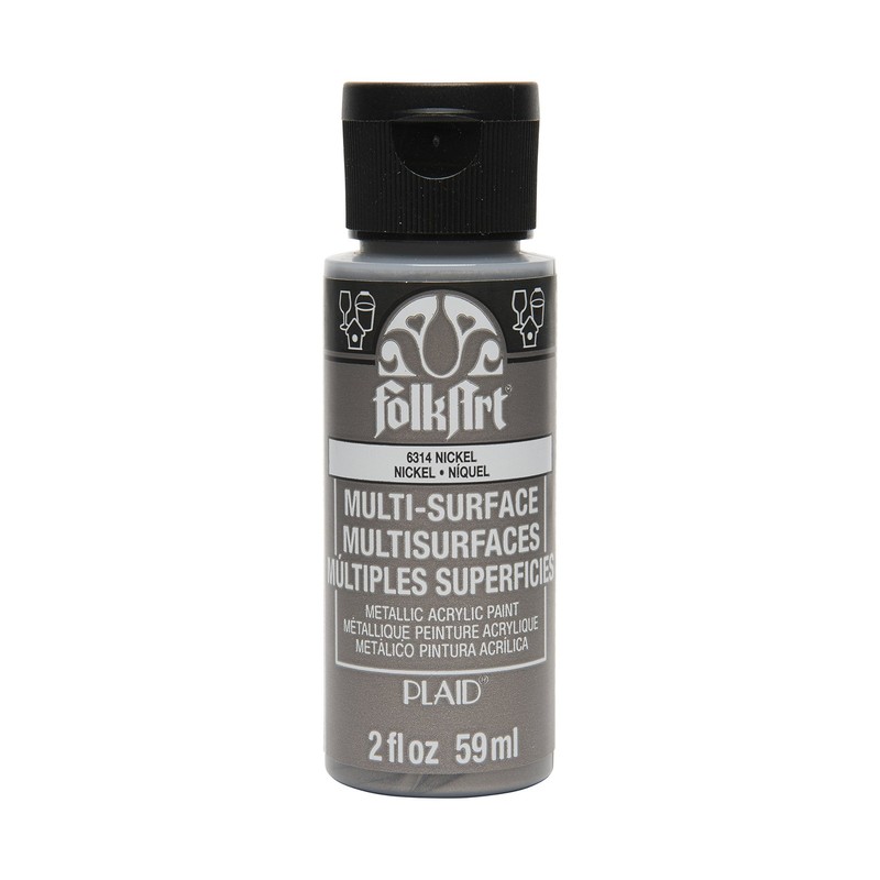 MultiSurface Metallic Paint in Assorted Colors 2 oz, Metallic Nickel