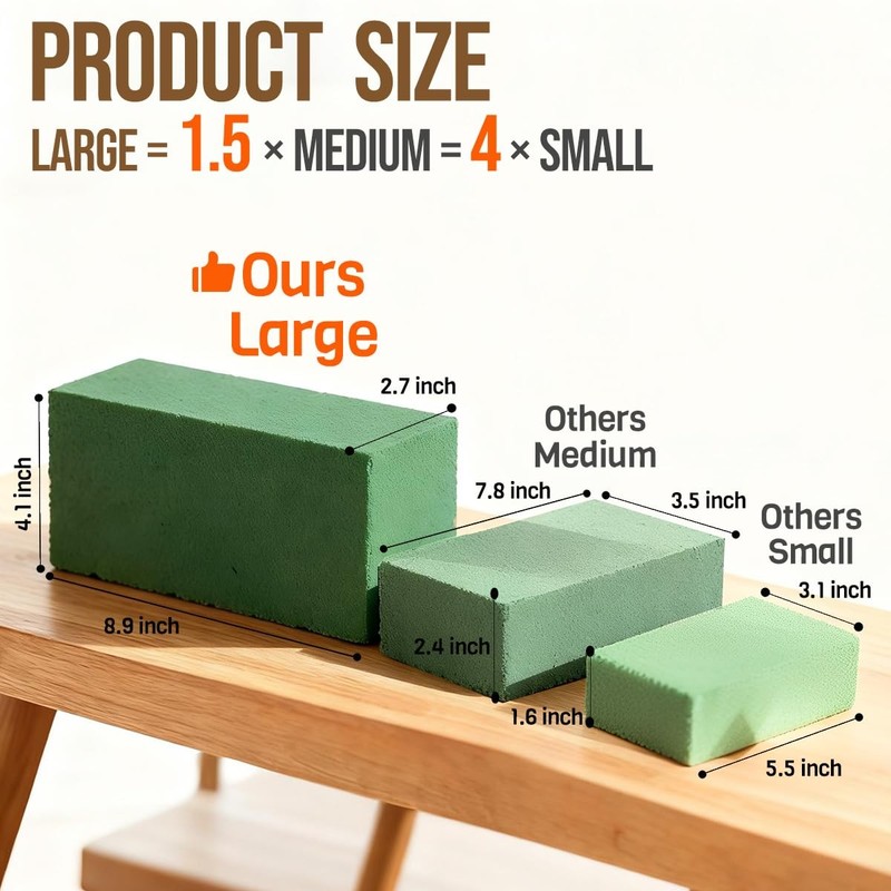 Floral Foam Blocks Pack of 24 8.9 x4.1 x2.7 Green Flower Arrangements Fresh gallery