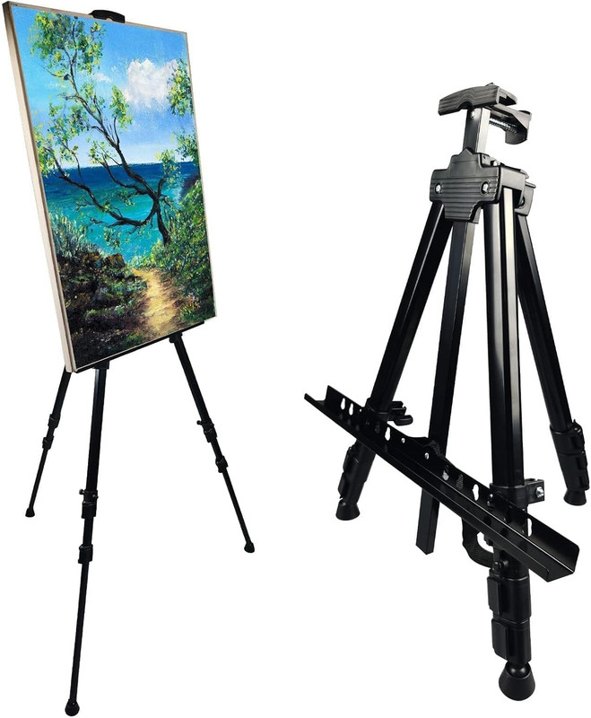 Art Painting Display Artist Easel Stand, Portable Metal Adjustable Easels for Pa