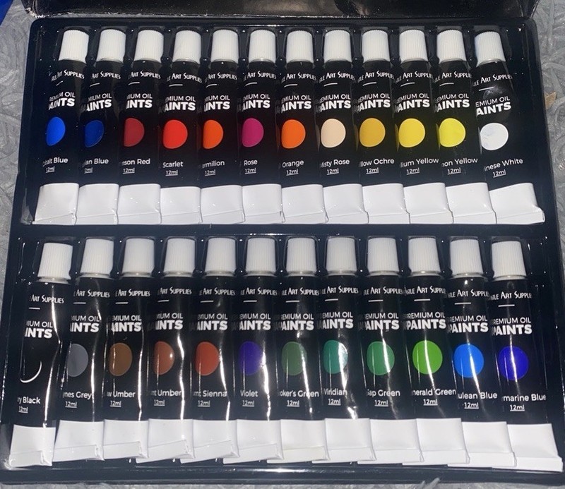 Art Supplies Premium Oil Paint Set, Multicolor Assorted 12ml Tubes