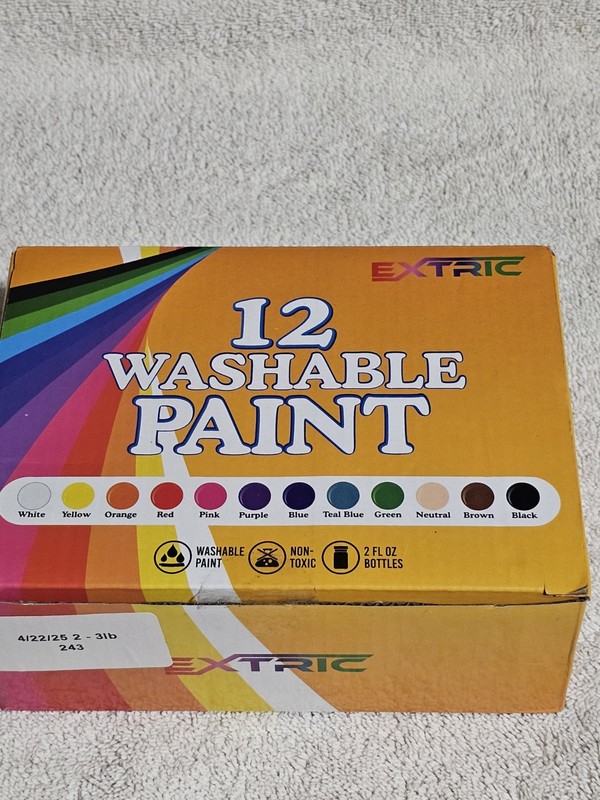 Tempera Paints 12-Pack Washable Non-Toxic Paint Set Colorful