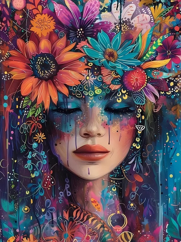 DIY 5D Diamond Painting Kits for Adults Beautiful Woman Women and Flowers
