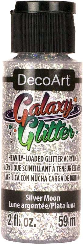 DecoArt Galaxy Glitter Acrylic Paint 2oz Moon - Silver gallery