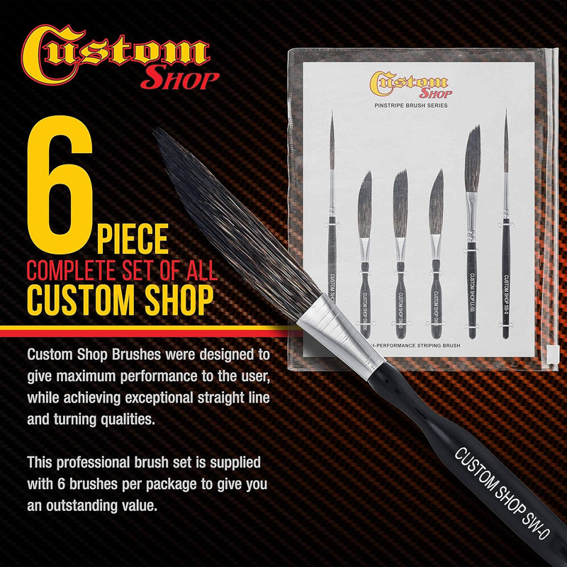 Pinstriping Brush Master Set (Sword #0, 00, 000, Scroll #1 & #2, Long Liner #00) gallery