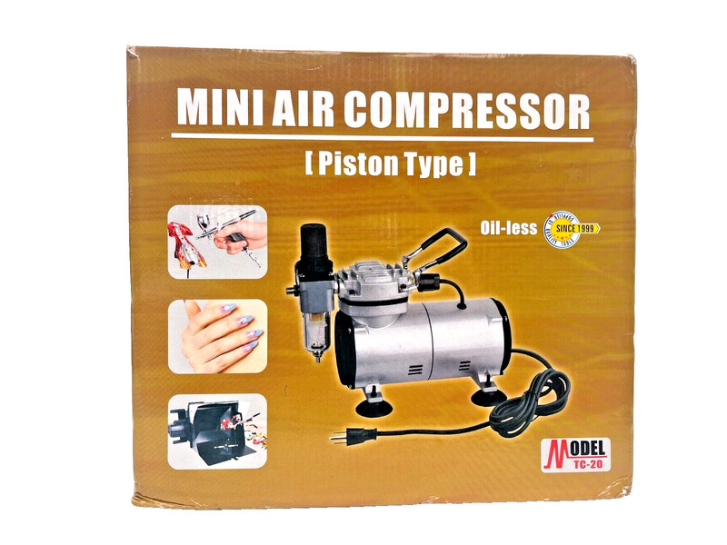 Mini Portable Air Compressor (Piston Type) TC-20 Oil-less 1/6HP NEW OPEN BOX