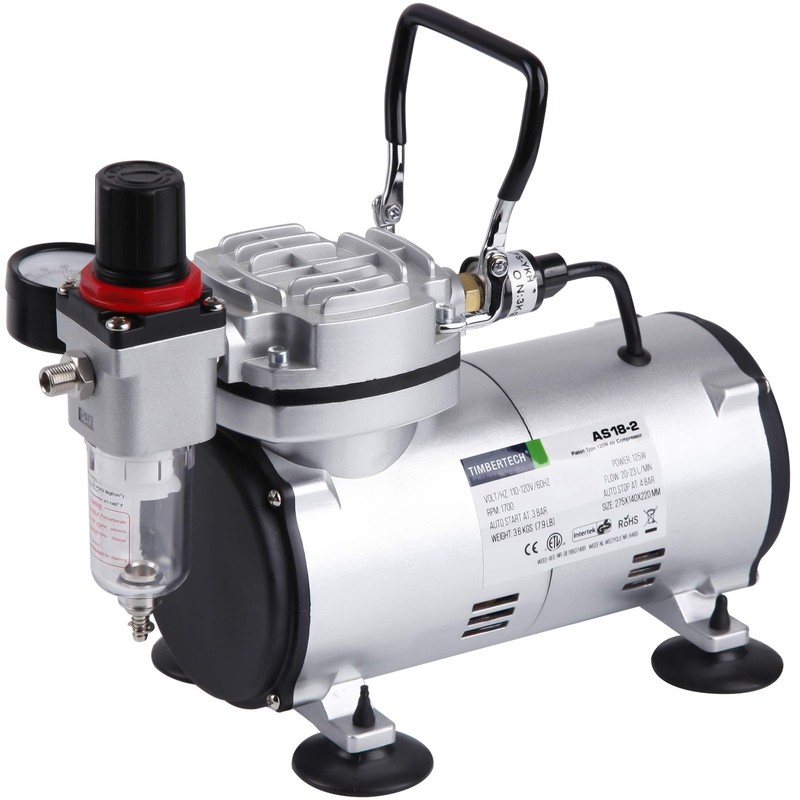 Airbrush Compressor AS18-2, Basic Mini Compressor, 4 Bar/Auto Stop for Hobby …