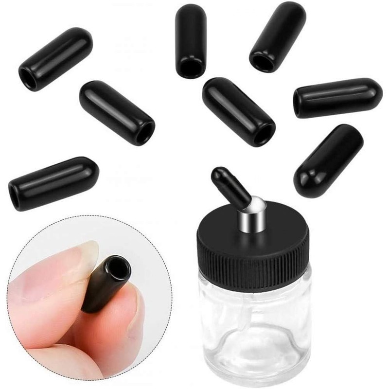 10 Pack 22cc (3/4 OZ) Airbrush Glass Bottles 30° Down Angle Adapter Assemblie... gallery