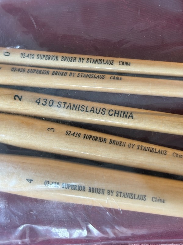 Superior Artist Paint Brush by STANISLAUS - Set of (5) Size 0 to 4 Round - NEW gallery