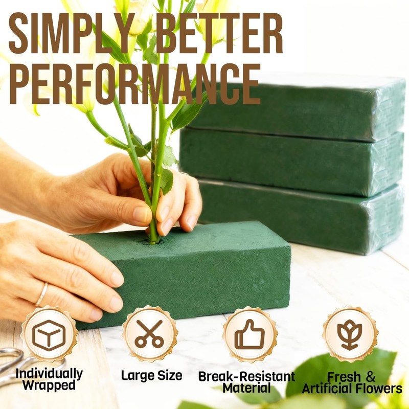 Floral Foam Blocks Pack of 24 8.9 x4.1 x2.7 Green Flower Arrangements Fresh gallery