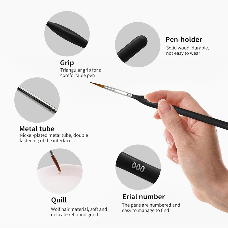 11PCS Fine Detail Paint Brushes Set, Miniature Painting Brushes Kit for Oil, Acr gallery