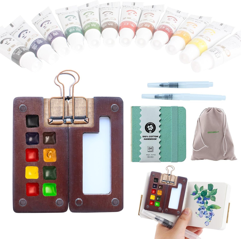 Mini Watercolor Travel Set Mini Watercolor Paint Set Travel Watercolor Sets Mini