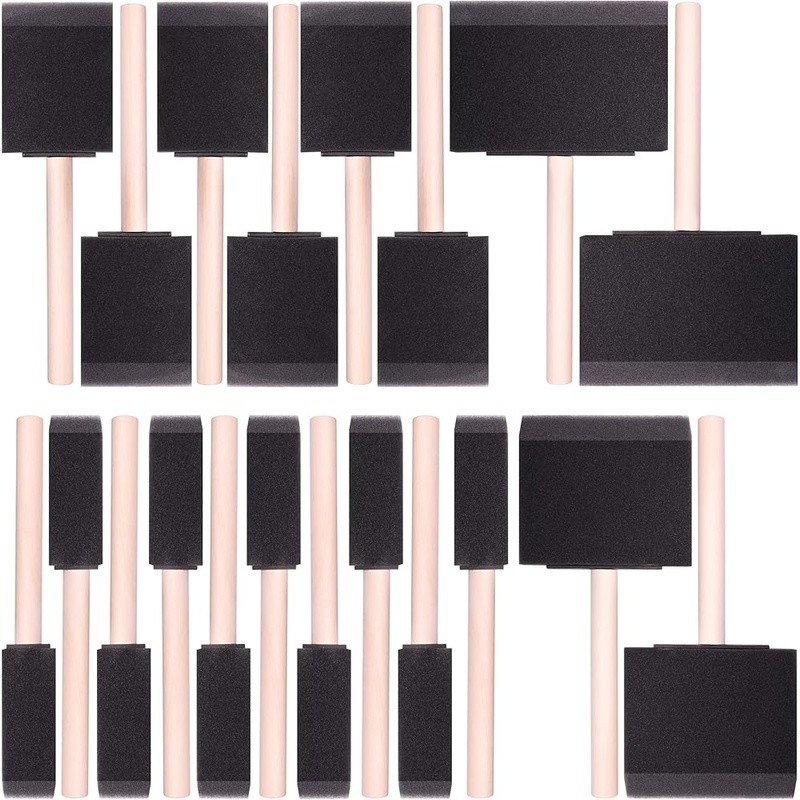 Disposable Foam Paint Brushes Set Multi Size Crafts Painting Touch Ups Cleaning
