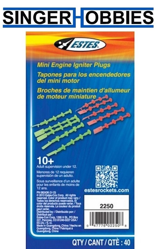 ESTES EST2250 1 4A 1 2A A3 A10 Starter Plugs (5 Orange 5 Green) HH