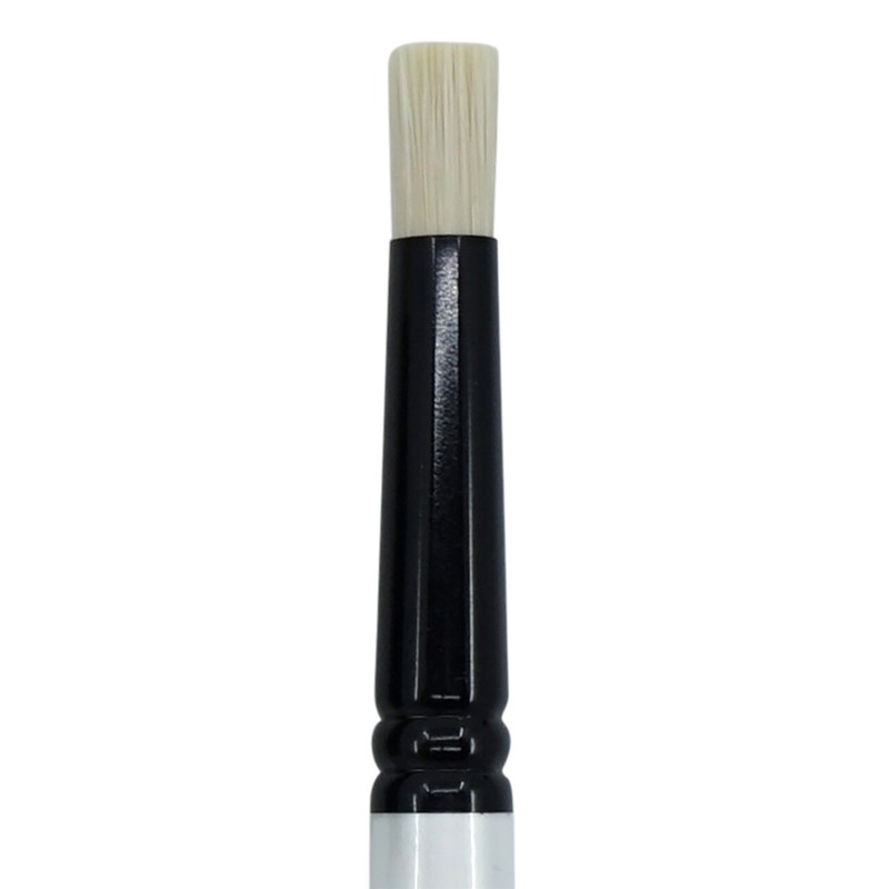 1428 Premium White Synthetic Bristle Stencil Brush Round Flat Top