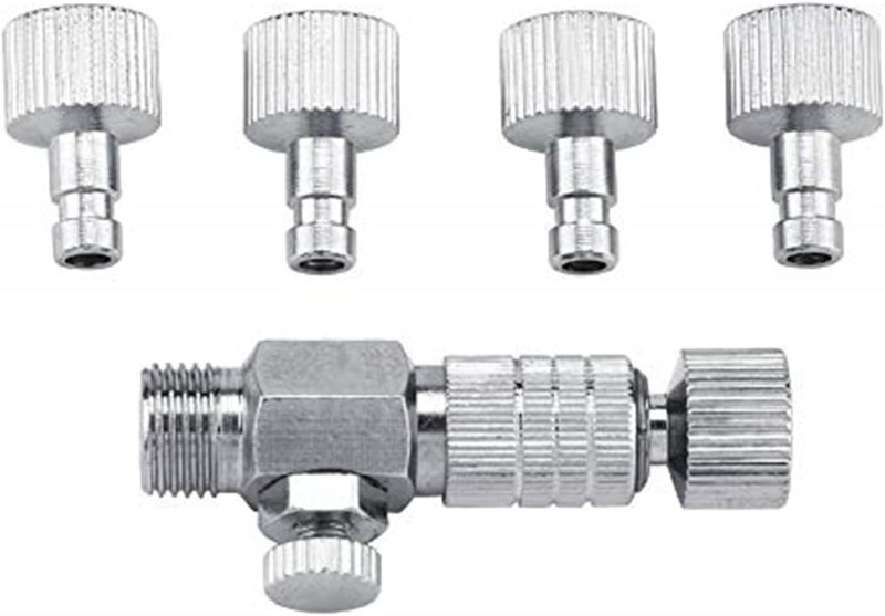 Airbrush Quick Disconnect 1/8″ BSP Release Adapter with Air Control Valve