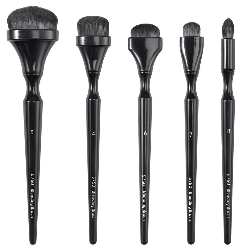 Charcoal Blending Brushes, 5 Piece Gold Leaf Brush Set for Sketching, Shading…