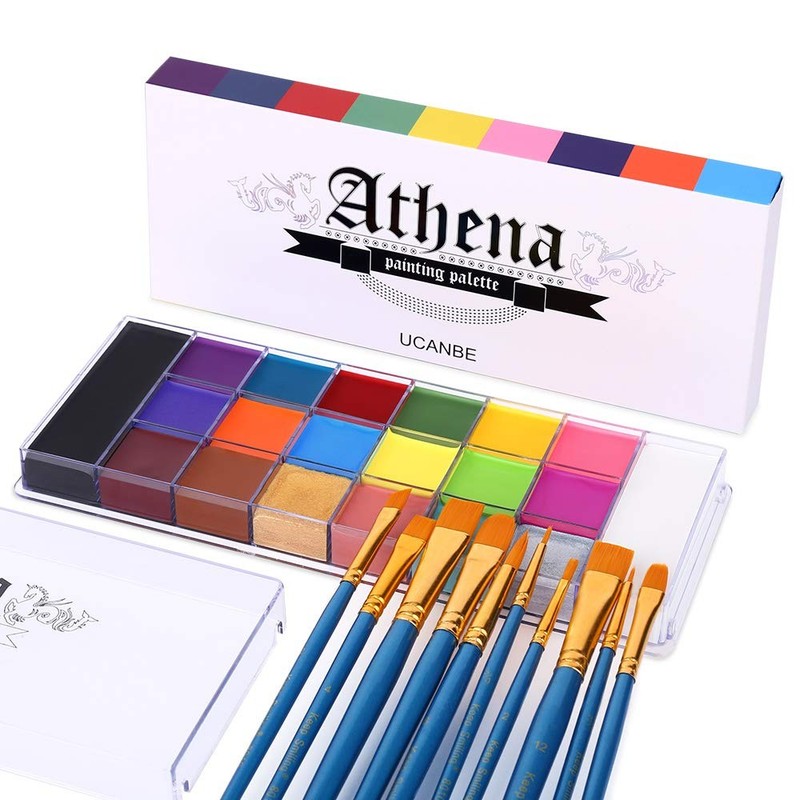 UCANBE Face Body Paint Set-Athena Painting Palette,10 Professional Multicolor