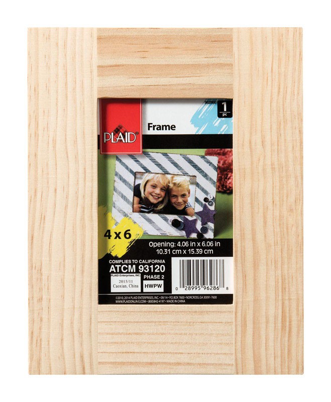 Plaid 96286 Natural Wood Rectangle Frame 7-3/4 Wx9-3/4 Lx0.45 H in. (Pack of 3)