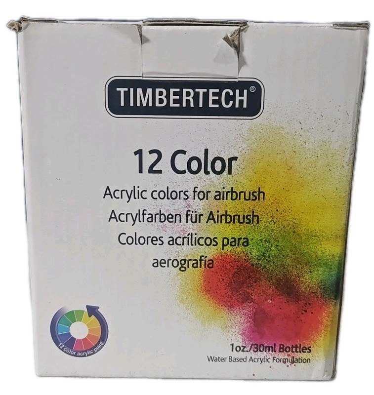 Timbertech Professional Airbrush Paint, 12x30ml Airbrush Paint Set Acrylic Paint