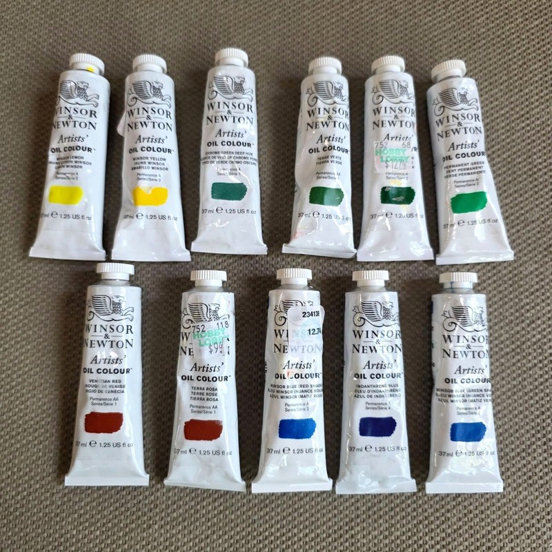 Winsor & Newton Artists Oil Colour Paint Set 11 Tubes 37ml Assorted Colors
