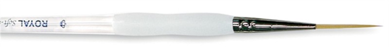 Royal Brush SG585-0 Soft-Grip Golden Taklon Script Liner Brush-Size 0 (6Pk)