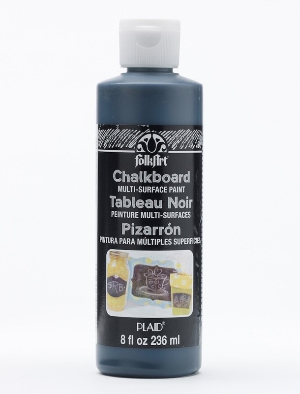 FolkArt ChalkBoard Multi-Surface Chalkboard Paint, 2651CA Black, 8 Fl. Oz.