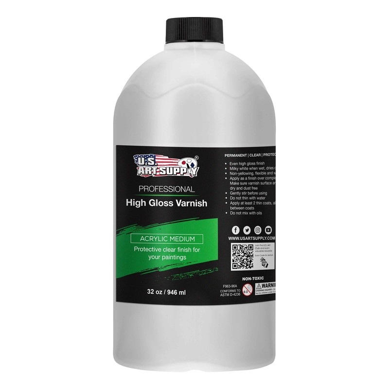 U.S. Art Supply Professional Gloss Varnish – 32 Ounce