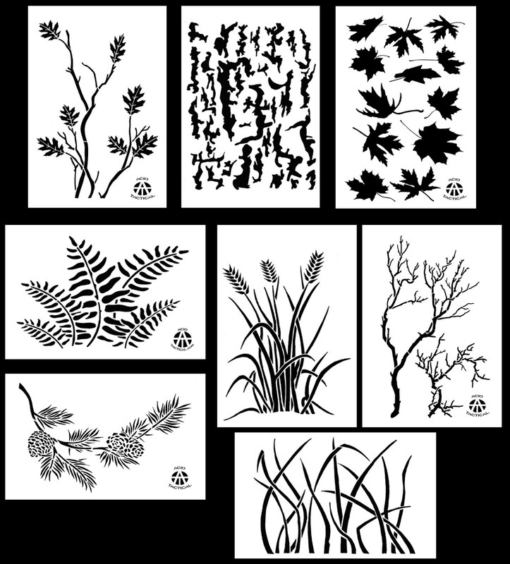 8Pack! Spray Paint Camouflage Stencils 10 Mil DIY Camo Templates 14″ (8 Designs)
