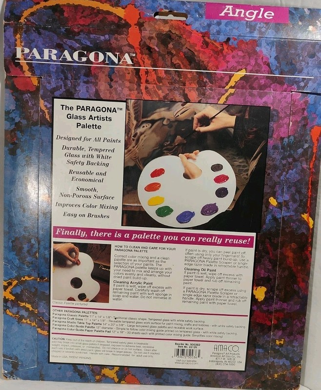 Paragona Arts Contemporary Angle Glass Artists Palette 11"x14"x1/8" NOS gallery
