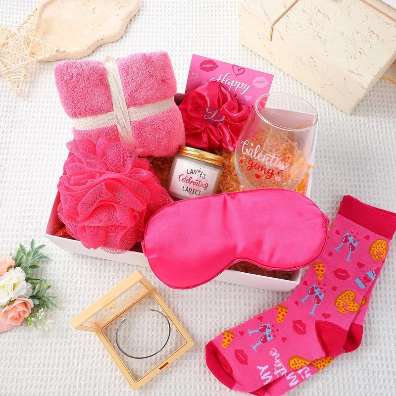 9 Pcs Galentines Day Gifts for Her, Funny Be My Galentine Gift Kit, Include Wine