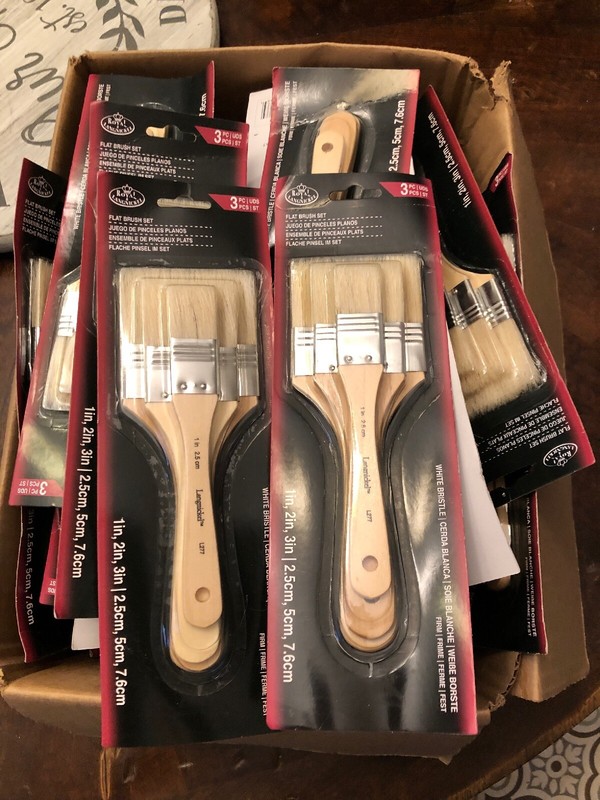 (25) Royal & Langnickel White Bristle Brush 3 Pc Sets (75 brushes)