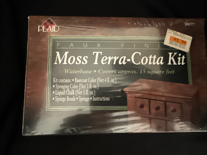 Vintage PLAID Moss Terra-Cotta Kit Faux Finish Sealed 1995 #30077 Craft Set NOS