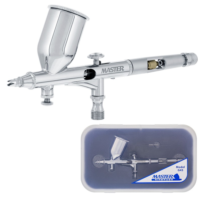 MASTER Elite 1/2oz Cup 0.2 Fine Detail Dual-Action Gravity AIRBRUSH Auto Paint