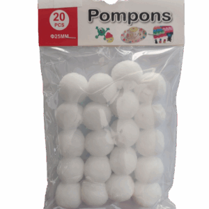 Pompones Blancos 2.5 cms 20 Unidades