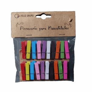 Pinzas Madera Pequeñas Colores 20 Unidades