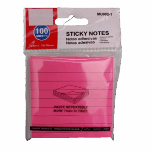 Notas Adhesivas Con Lineas 100 Hojas Rosadas