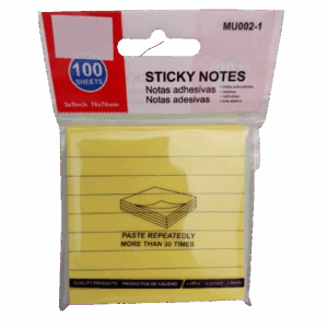 Notas Adhesivas Con Lineas 100 Hojas Amarillas