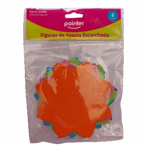Figuras De Flores Glitter 6 Colores Pointer