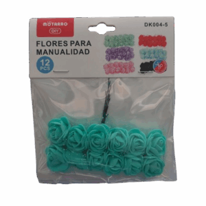 Flores Turquesas Para Manualidades 12 Unidades