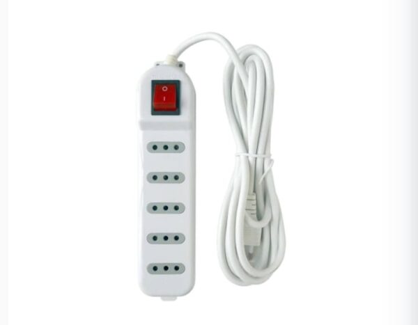 Alargador 5 Estaciones Con Interruptor 3 Metros Blanco Macrotel