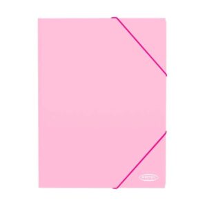 Carpeta Cartera Con Elástico Rosado Pastel Artel